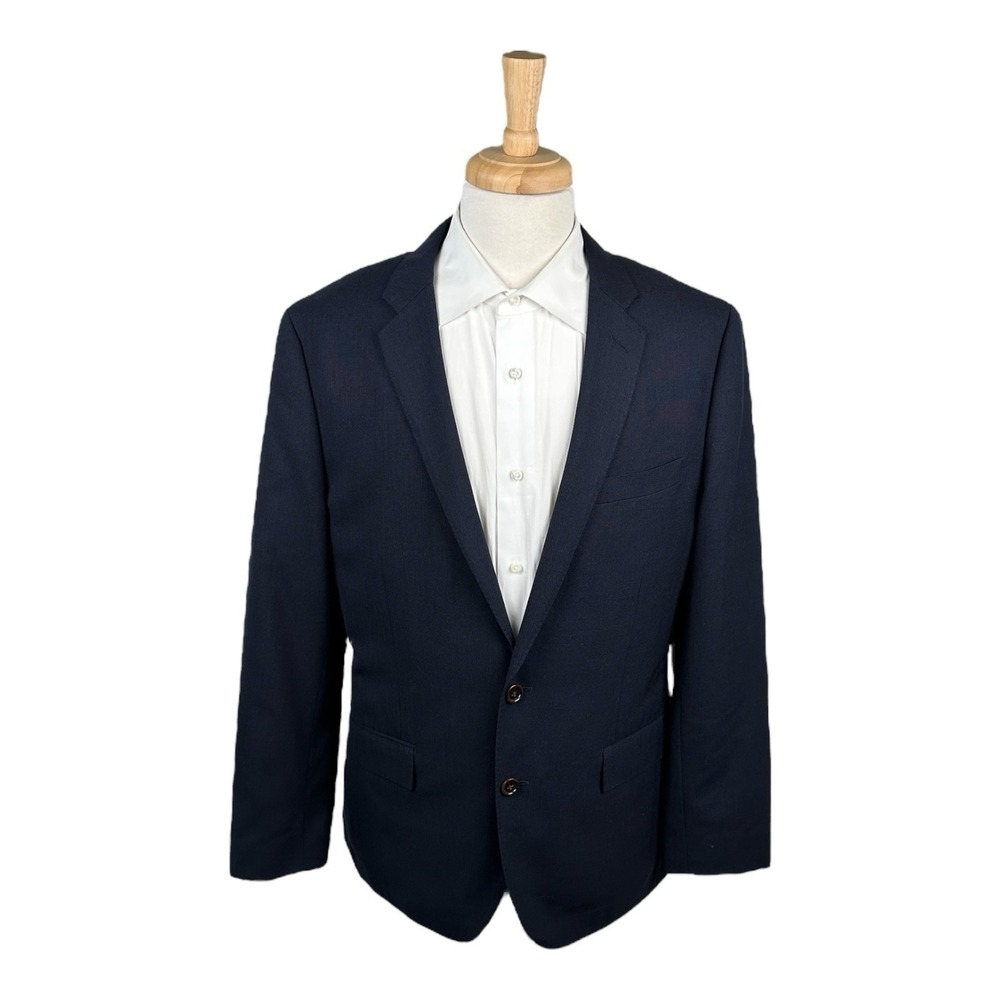 J.Crew Ludlow Blue Tollegno 1900 Wool Half Lined Men's Sportcoat Size 42R